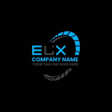 ELX harfli yaratıcı logo tasarımı vektör grafik, ELX basit ve modern logo. ELX lüks alfabe tasarımı  
