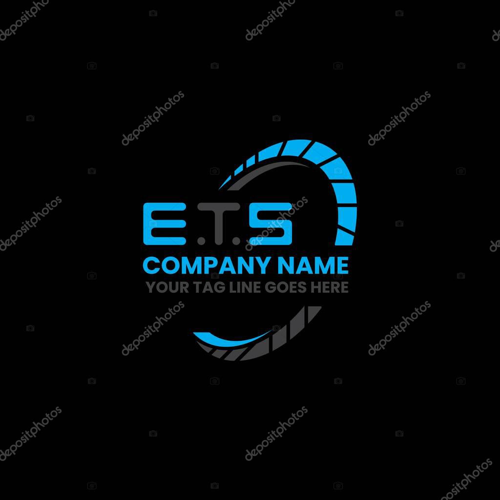 Diseño creativo del logotipo de la letra ETS con gráfico vectorial ...