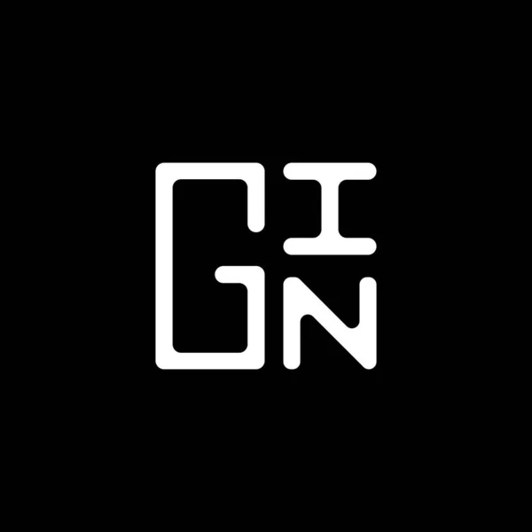 Gin Harfli Logo Vektör Tasarımı Gin Basit Modern Logo Gin — Stok Vektör