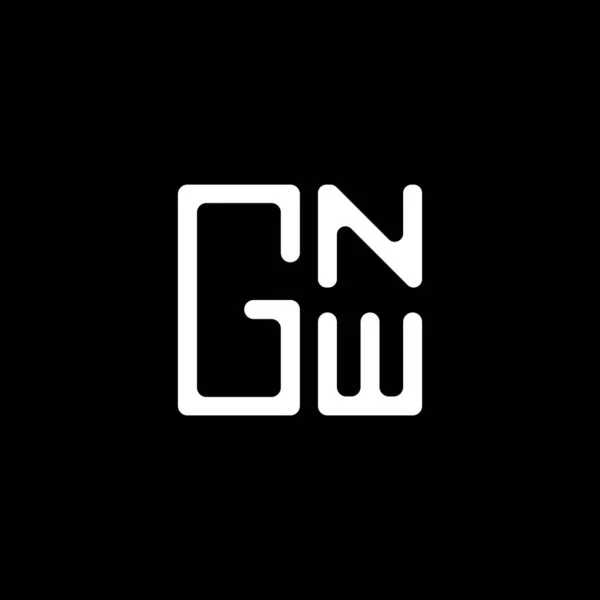 Gnw Betűvektor Tervezés Gnw Egyszerű Modern Logó Gnw Fényűző Ábécé — Stock Vector