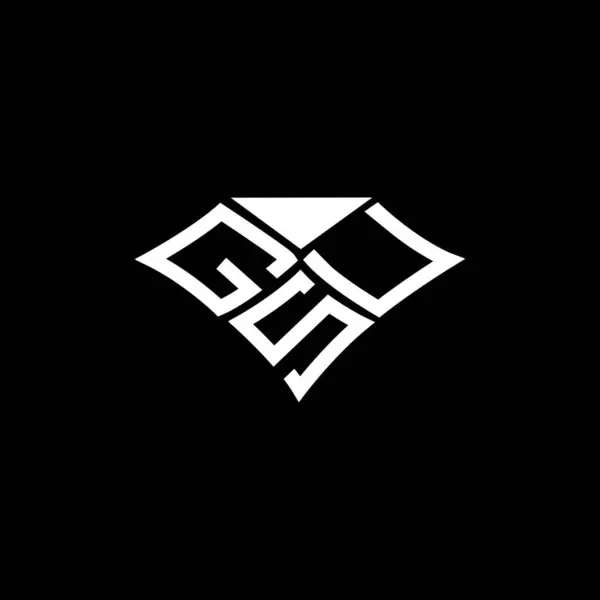 Gsu Harfi Logo Vektör Tasarımı Gsu Basit Modern Logo Gsu — Stok Vektör