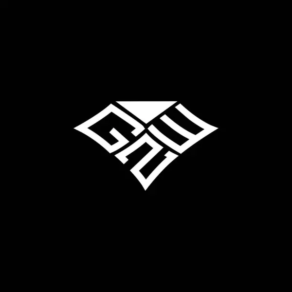 Gzw 디자인 Gzw 간단하고 현대적인 Gzw 호화스러운 알파벳 디자인 — 스톡 벡터