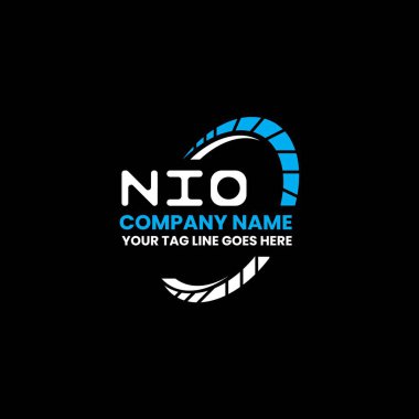 NIO harfi logo vektör tasarımı, NIO basit ve modern logo. NIO lüks alfabe tasarımı  