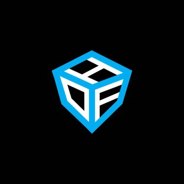 HOF harfi logo vektör tasarımı, HOF basit ve modern logo. Hof lüks alfabe tasarımı  
