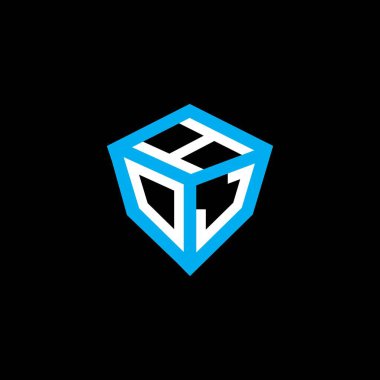 HOJ harfi logo vektör tasarımı, HOJ basit ve modern logo. HOJ lüks alfabe tasarımı  