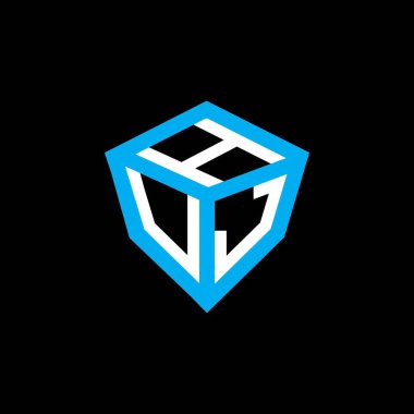 HUJ harfli logo vektör tasarımı, basit ve modern HUJ logosu. HUJ lüks alfabe tasarımı  