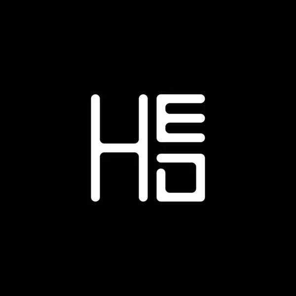 Hed Letter Logo Vector Design Hed Eenvoudig Modern Logo Hed — Stockvector
