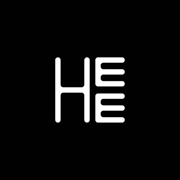 Heeレターロゴベクターデザイン Heeシンプルでモダンなロゴ Hee 豪華なアルファベットデザイン — ストックベクタ