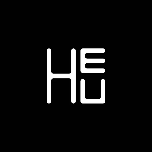 Σχεδιασμός Φορέα Λογότυπου Επιστολής Heu Απλό Και Σύγχρονο Λογότυπο Heu — Διανυσματικό Αρχείο