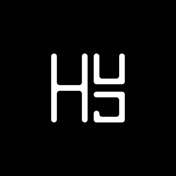Huj Harfli Logo Vektör Tasarımı Basit Modern Huj Logosu Huj — Stok Vektör