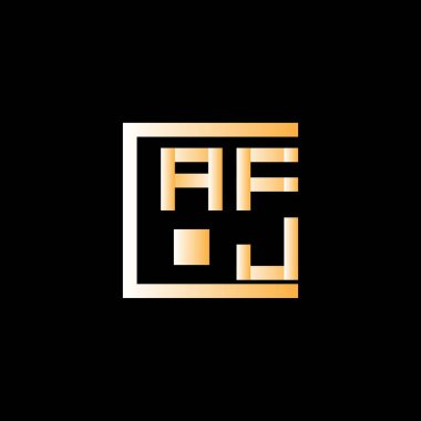 AFJ harfli logo vektör tasarımı, AFJ basit ve modern logo. AFJ lüks alfabe tasarımı  