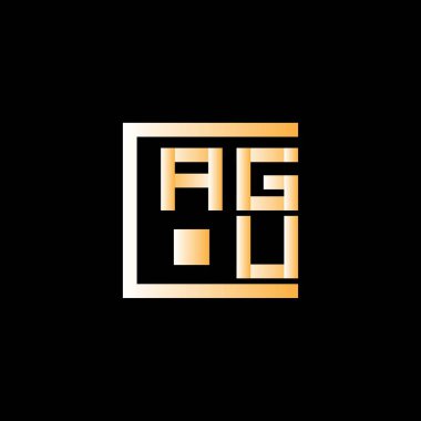 AGU harfli logo vektör tasarımı, AGU basit ve modern logo. AGU lüks alfabe tasarımı  