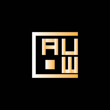 AUW harfli logo vektör tasarımı, AUW basit ve modern logo. AUW lüks alfabe tasarımı  