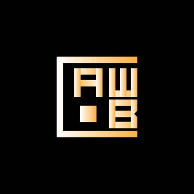 AWB harfli logo vektör tasarımı, AWB basit ve modern logo. AWB lüks alfabe tasarımı  