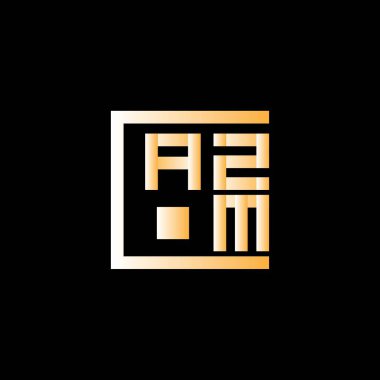 AZM harfli logo vektör tasarımı, AZM basit ve modern logo. AZM lüks alfabe tasarımı  