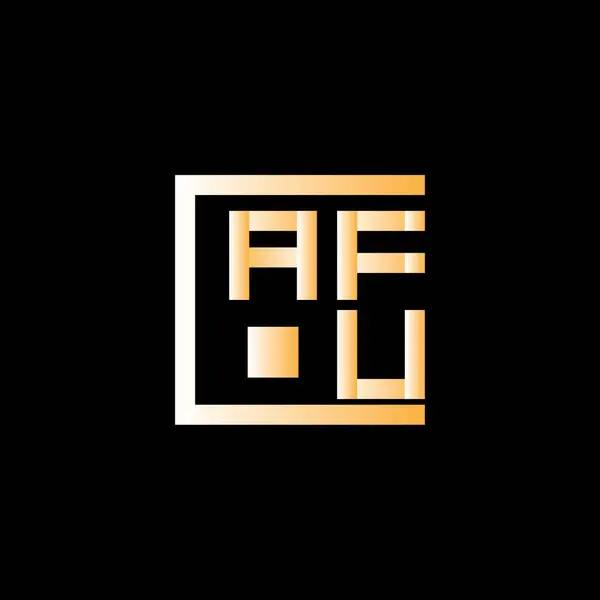 Afu Harfi Logo Vektör Tasarımı Afu Basit Modern Logo Afu — Stok Vektör