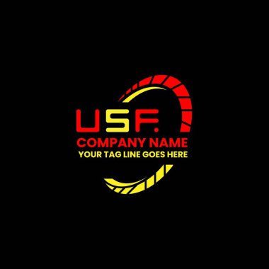 USF harfli logo vektör tasarımı, USF basit ve modern logo. USF lüks alfabe tasarımı  