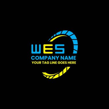 WES harfli logo vektör tasarımı, basit ve modern WES logosu. WES lüks alfabe tasarımı  