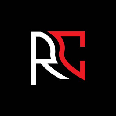 RC harfli logo vektör tasarımı, RC basit ve modern logo. RC lüks alfabe tasarımı  