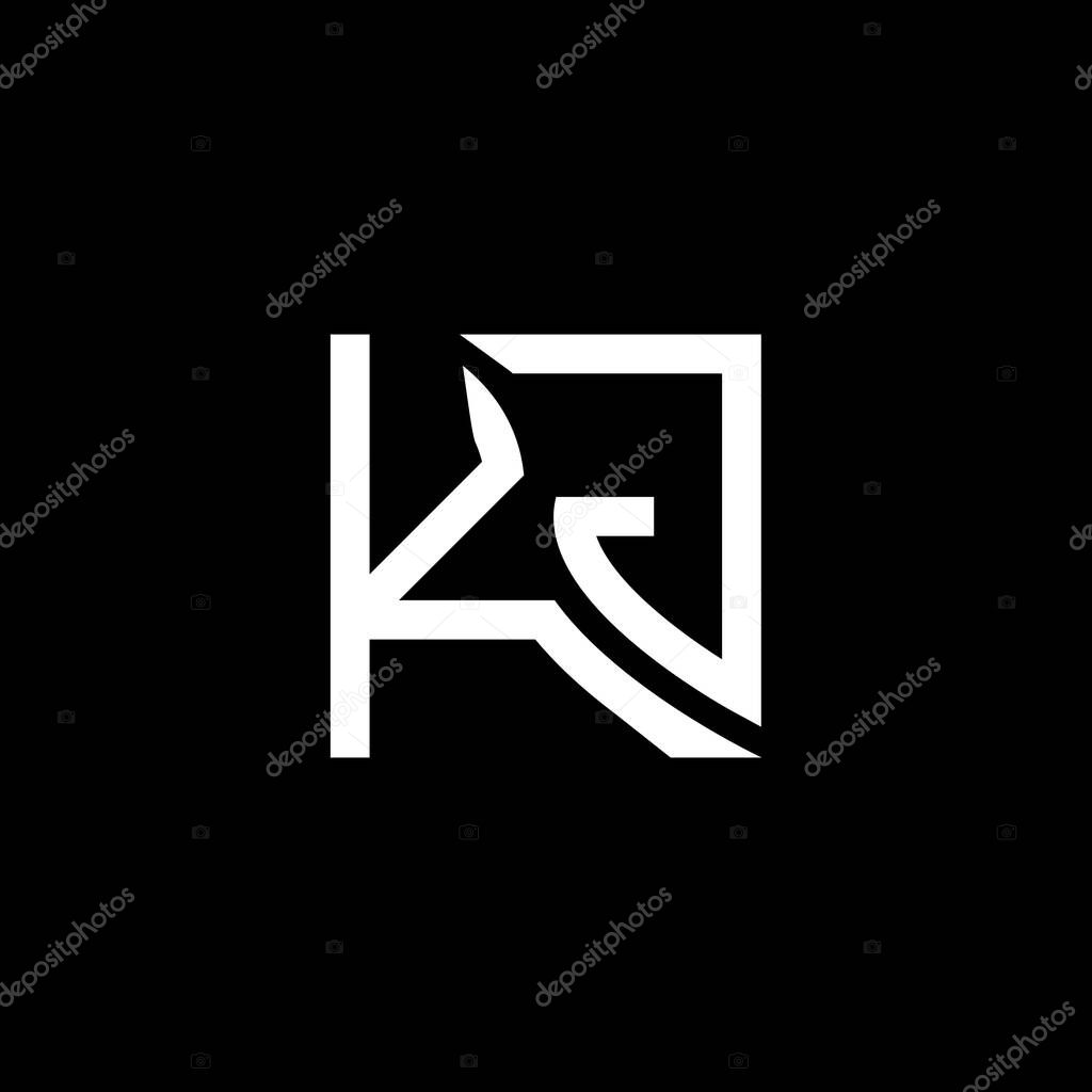 KJ letter logo vector design, KJ simple and modern logo. KJ luxurious alphabet design