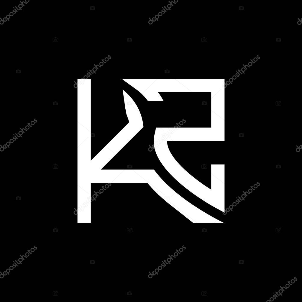 KZ letter logo vector design, KZ simple and modern logo. KZ luxurious alphabet design