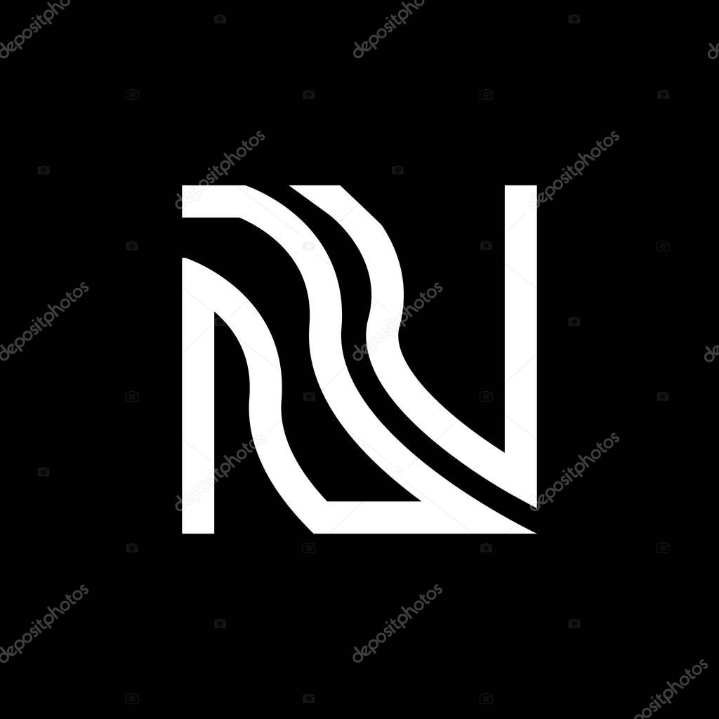 NU letter logo vector design, NU simple and modern logo. NU luxurious alphabet design
