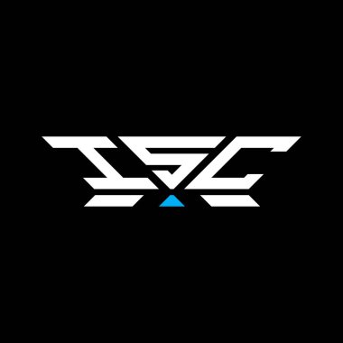 ISC harfli logo vektör tasarımı, ISC basit ve modern logo. ISC lüks alfabe tasarımı  