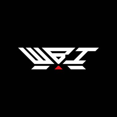 WBI harfi logo vektör tasarımı, WBI basit ve modern logosu. WBI lüks alfabe tasarımı  