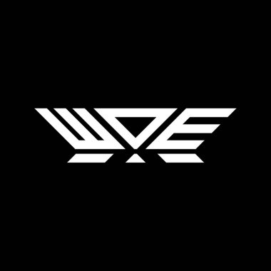 WOE harfli logo vektör tasarımı, WOE basit ve modern logo. Kederli lüks alfabe tasarımı  