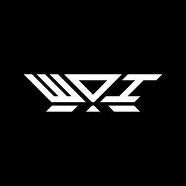 WOI harfi logo vektör tasarımı, WOI basit ve modern logo. WOI lüks alfabe tasarımı  