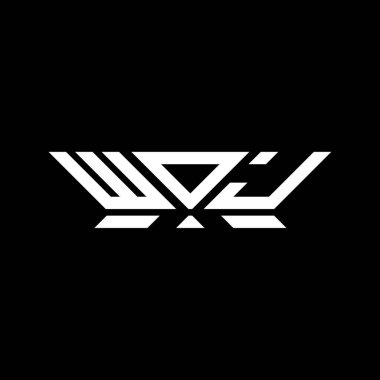 WOJ harfli logo vektör tasarımı, WOJ basit ve modern logo. WOJ lüks alfabe tasarımı  