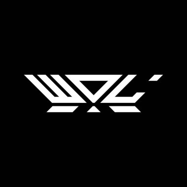 WOL harfi logo vektör tasarımı, WOL basit ve modern logo. WOL lüks alfabe tasarımı  