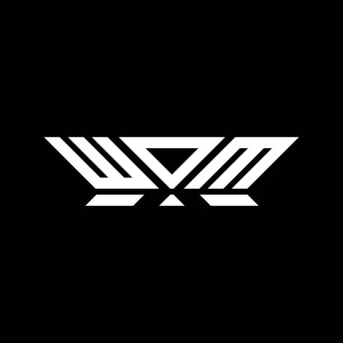WOM harfli logo vektör tasarımı, WOM basit ve modern logo. WOM lüks alfabe tasarımı  