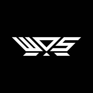 WOS harfi logo vektör tasarımı, WOS basit ve modern logosu. WOS lüks alfabe tasarımı  