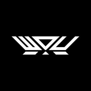 WOU harfli logo vektör tasarımı, WOU basit ve modern logo. WU lüks alfabe tasarımı  