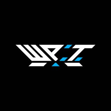 WPT harfi logo vektör tasarımı, WPT basit ve modern logo. WPT lüks alfabe tasarımı  