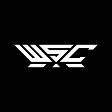 WSC harfli logo vektör tasarımı, WSC basit ve modern logo. WSC lüks alfabe tasarımı  