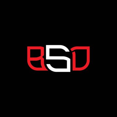 BSD logo design, BSD simple and modern logo. BSD luxurious alphabet design   clipart