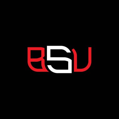 BSU logo tasarımı, BSU basit ve modern logo. BSU lüks alfabe tasarımı  