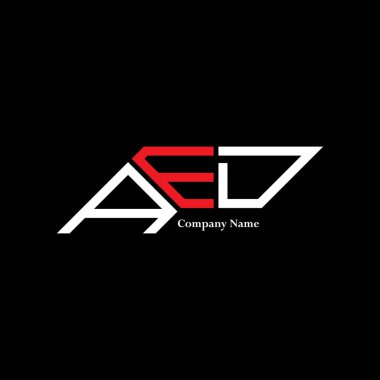 AED logo tasarımı, AED basit ve modern logo. AED lüks alfabe tasarımı  
