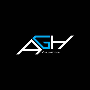 AGH logo tasarımı, AGH basit ve modern logo. AGH lüks alfabe tasarımı  