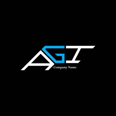 AGI logo tasarımı, AGI basit ve modern logo. AGI lüks alfabe tasarımı  