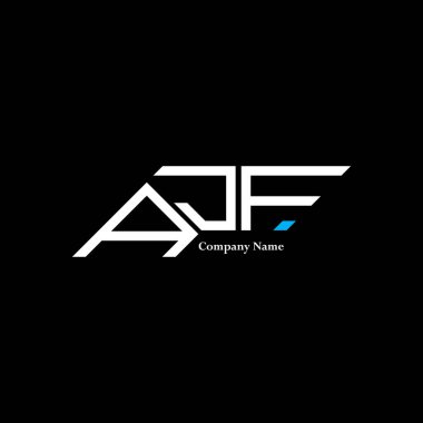 AJF logo tasarımı, AJF basit ve modern logo. AJF lüks alfabe tasarımı  