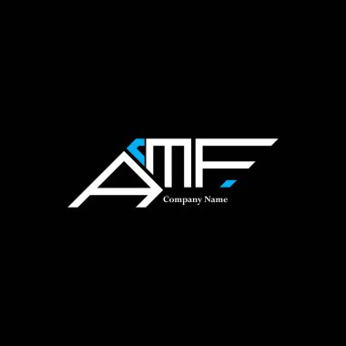 AMF logo tasarımı, AMF basit ve modern logo. AMF lüks alfabe tasarımı  