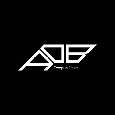 AOB logo tasarımı, AOB basit ve modern logo. AOB lüks alfabe tasarımı  