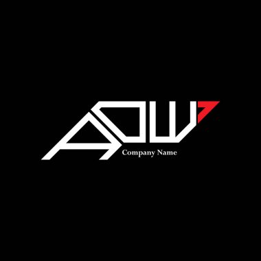 AOW logo tasarımı, AOW basit ve modern logo. AOW lüks alfabe tasarımı  