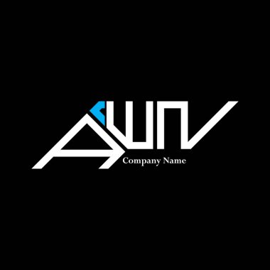 AWN logo tasarımı, AWN basit ve modern logo. AWN lüks alfabe tasarımı  