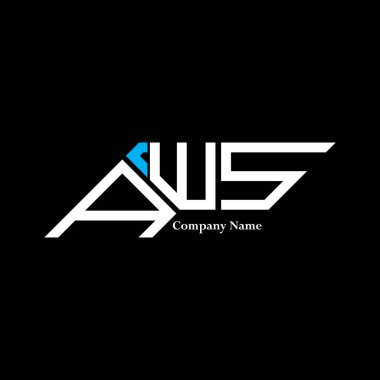 AWS logo tasarımı, AWS basit ve modern logo. AWS lüks alfabe tasarımı  