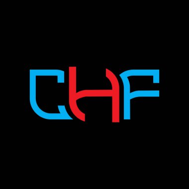 CHF logo tasarımı, CHF basit ve modern logo. CHF lüks alfabe tasarımı  