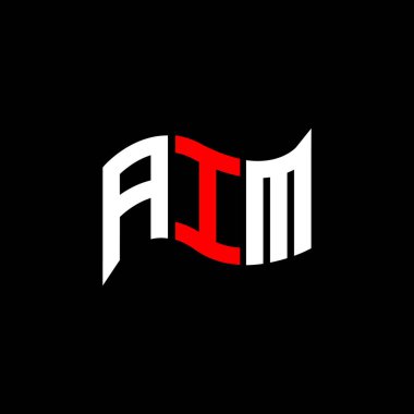 AIM logo tasarımı, basit ve modern AIM logosu. AIM lüks alfabe tasarımı  